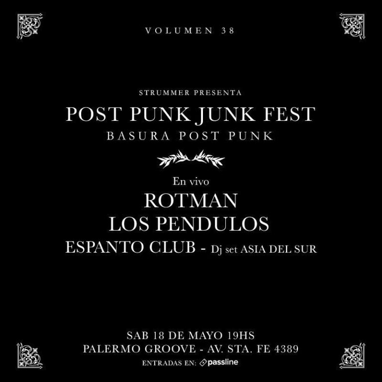 Rotman se presentará en el Post Punk Junk Fest